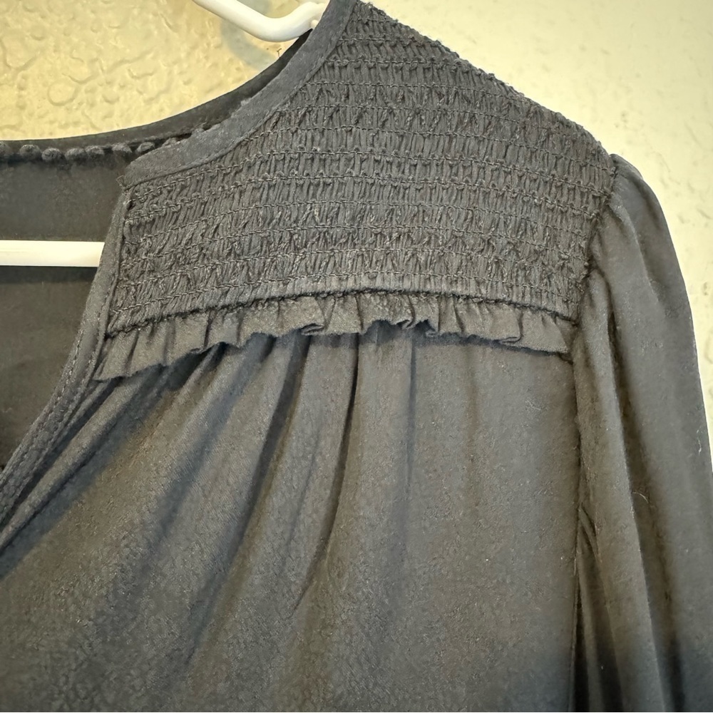 Anthropologie Black Snakeskin Blouse - Picture 6 of 9